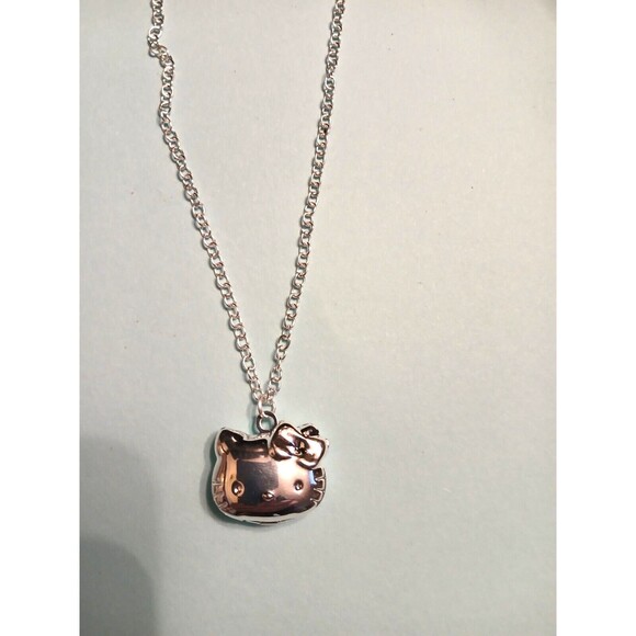 Silver Sanrio Hello Kitty Locket Pendant Necklace Opens - Picture 5 of 9